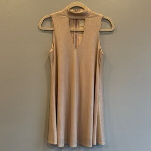 J.O.A. Champagne Shift Dress - NYE Shimmer Party Loose Fit Mini Dress